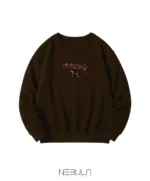 سویشرت دورس قهوه ای مدل شکوفه گیلاس